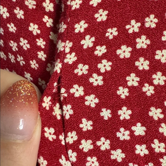 Reformation Locklin Midi Dress Dakota Red Ditsy Floral Size 2 - Picture 13 of 16